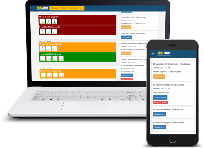 Edzés365 Online Edzésnapló